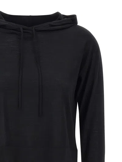 Rrd Drawstring-hooded Sweater In Black