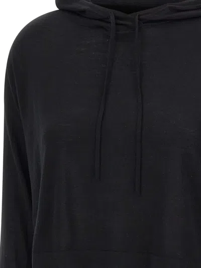 Rrd Drawstring-hooded Sweater In Black