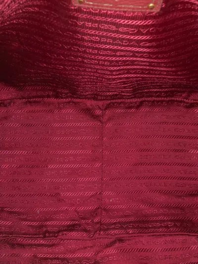 Pre-owned Prada 2000-2025 Vitello Daino Zip Top Satchel In Red