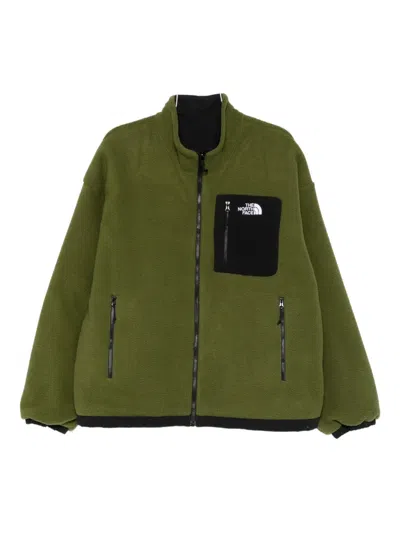 The North Face Reversible Fleece Jacket Wind Protection In Green