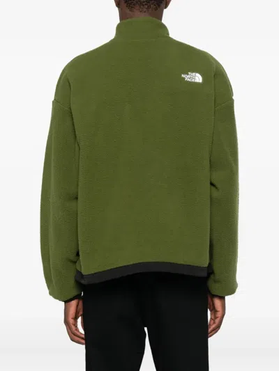 The North Face Reversible Fleece Jacket Wind Protection In Green