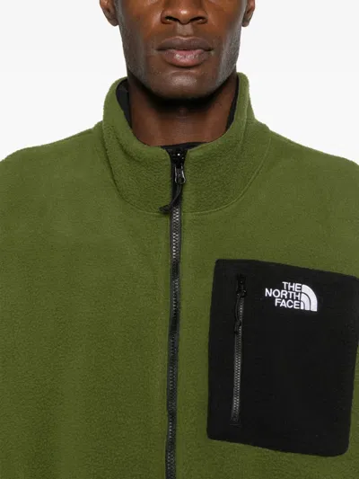 The North Face Reversible Fleece Jacket Wind Protection In Green