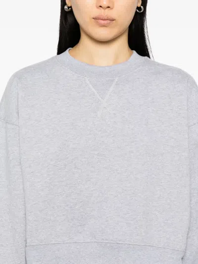 Reformation Grace Cropped Vintage Oversized Crewneck Sweatshirt In Gray