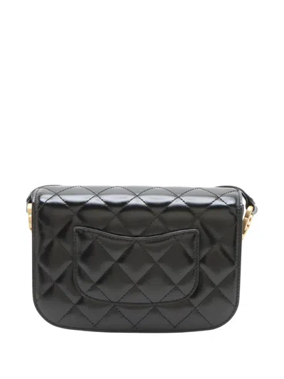 Pre-owned Chanel 2021-2025 Mini Shiny Calfskin My Sweet Cc Flap Crossbody Bag In Black