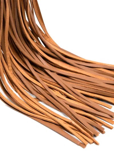 Alexander Mcqueen Leather Tassel Charm In Brown