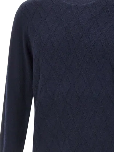 Diktat Diamond-pattern Sweater In Blue