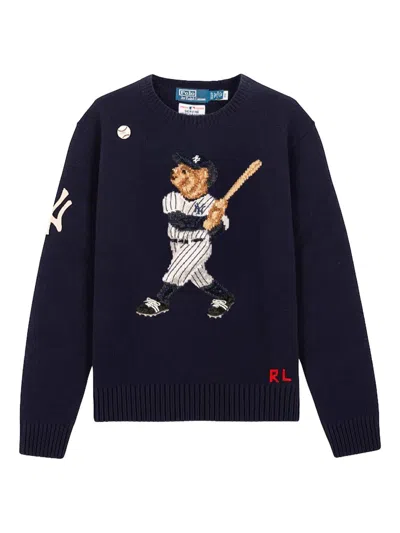 Polo Ralph Lauren Unisex Yankees Bear Sweater In Blue