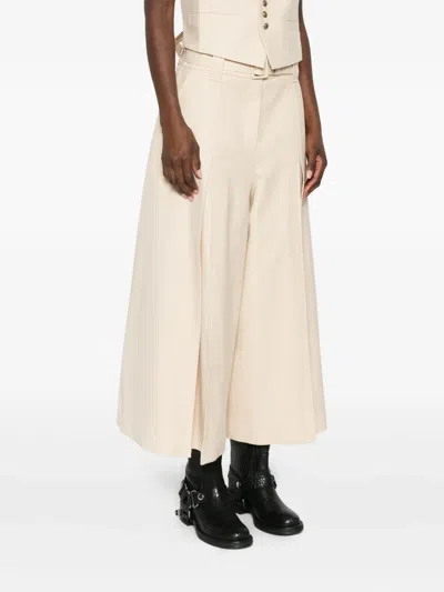 Zimmermann High Waist Wide Leg Trousers With Belt In Neutral