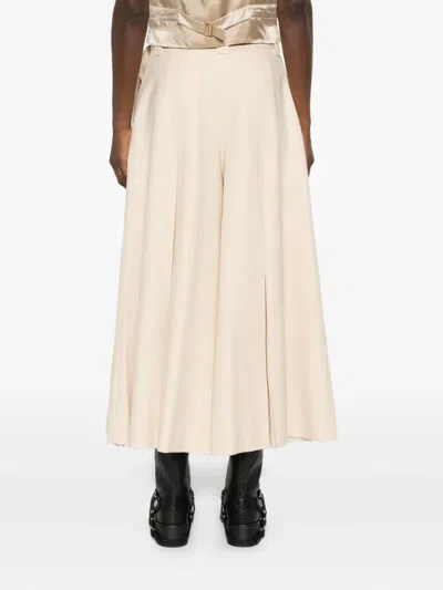 Zimmermann High Waist Wide Leg Trousers With Belt In Neutral