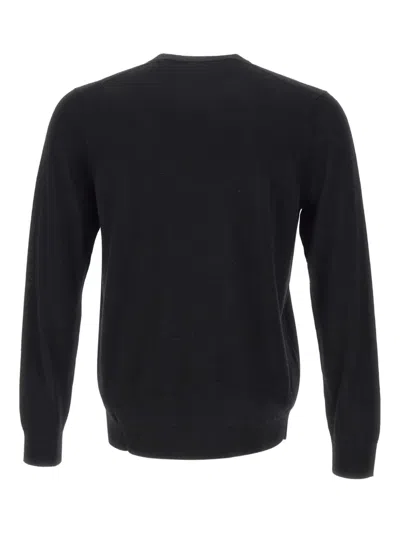 Diktat Crew Neck Ribbed Sweater In Black