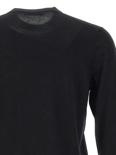 Diktat Crew Neck Ribbed Sweater In Black
