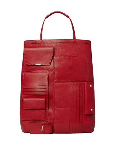 Tory Burch Multi-pocket Tote Bag In Red