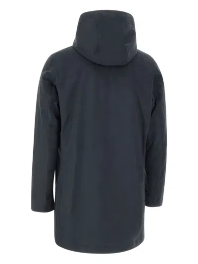 Rrd Floating Parka With Structured Silhouette And Hood In Blue