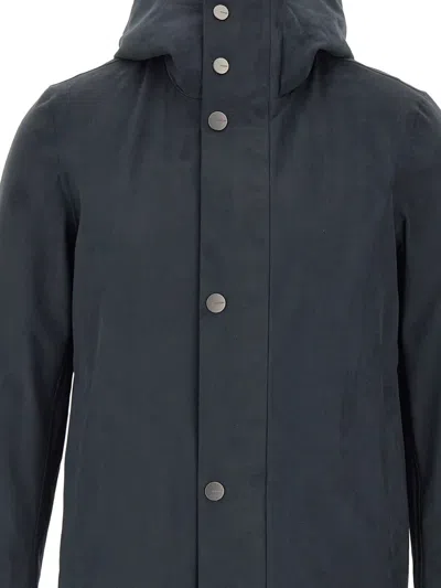 Rrd Floating Parka With Structured Silhouette And Hood In Blue