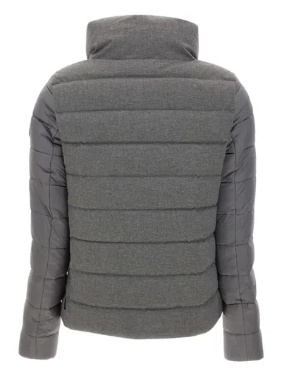 Save The Duck Quilted Drawstring Jacket In Gray