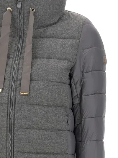 Save The Duck Quilted Drawstring Jacket In Gray