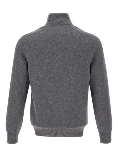 Gran Sasso Button-placket Wool Sweater In Gray