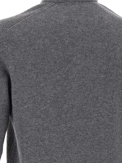 Gran Sasso Button-placket Wool Sweater In Gray