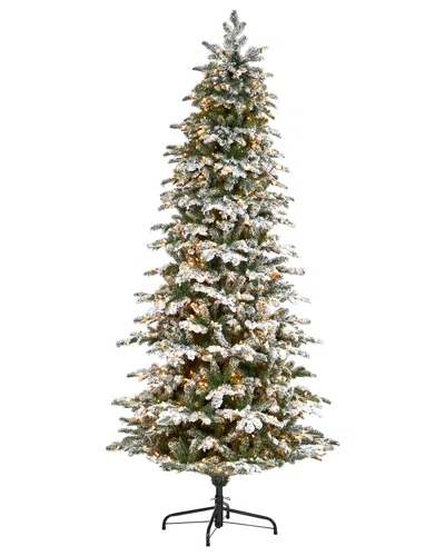 Nearly Natural 8ft. Flocked North Carolina Fir Artificial Christmas Tree In Green