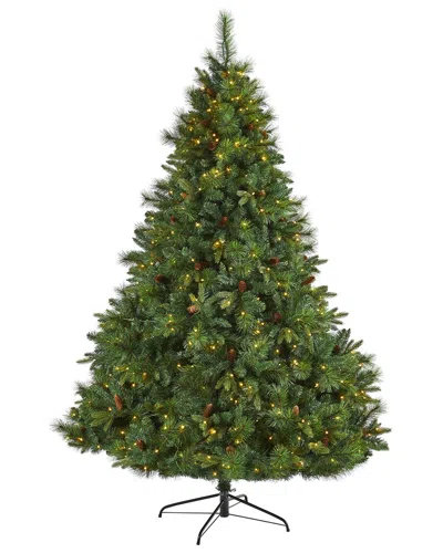 Nearly Natural 7ft. Northern Tip Pine Artificial Christmas Tree With 350 Clear Led Lights In Green