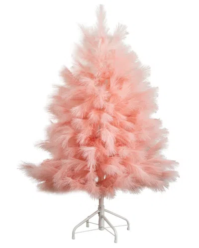 Nearly Natural 4ft. Artificial Pink Pampas Grass Christmas Tree In Pink