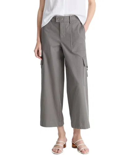 Vince Low Rise Mixed Media Utility Pant In Gray