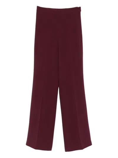 Twinset Bordeaux Wide-leg Trousers With High Waist In Burgundy