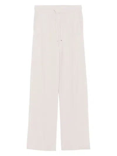 Alpha Studio Wide-leg Trousers In Luxurious Wool-cashmere Blend In Neutral