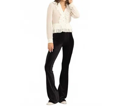Hyfve Everyday Essential Striped Velvet Pants In Black In Black