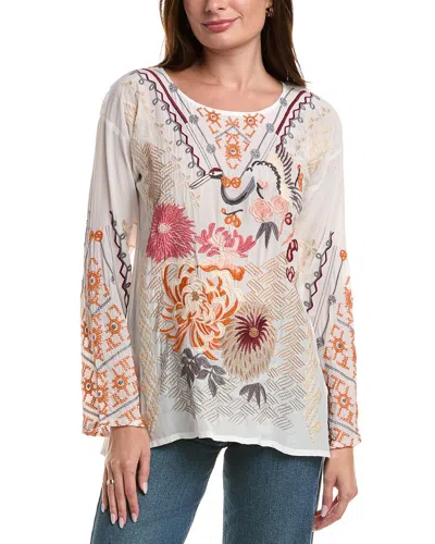 Johnny Was Charlize Silk Blouse In Neutral