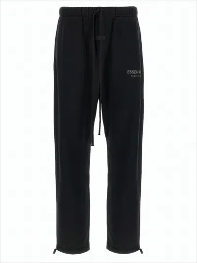 Fear Of God Relaxed-fit Black Jogger Pants With Zippered Cuffs And Adjustable Waistband In Blue
