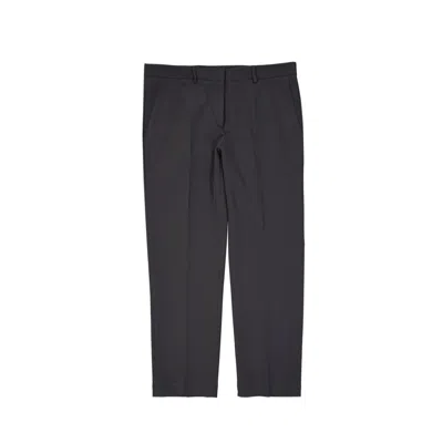 Blanca Vita Tailored Cropped Trousers With Mid-rise Waist In Black