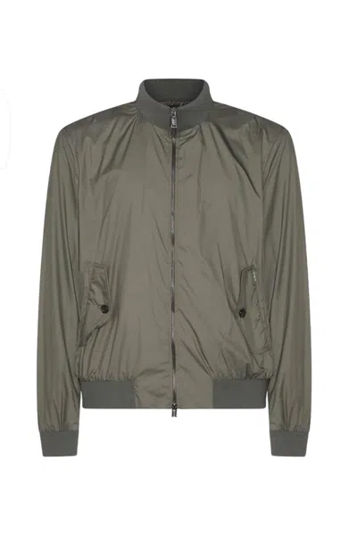 Add High Neck Bomber Jacket In Green