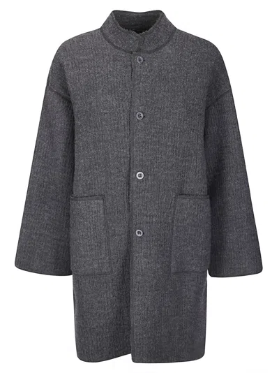 Labo Art Mandarin Collar Blazer With Button Fastening In Gray