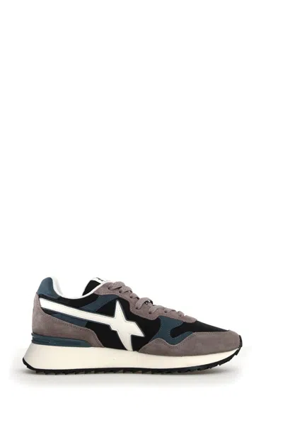 W6yz Ultra-light Sneakers With Technical Fabric And Suede Blend In Gray