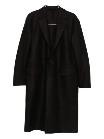 Harris Wharf London Tailored Long Coat With Classic Lapel In Black