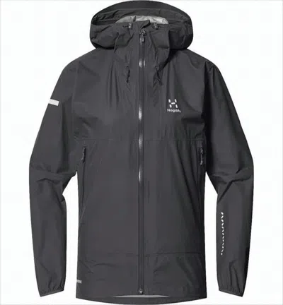 Haglöfs Black Jacket With Adjustable Hood In Blue