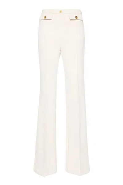 Elisabetta Franchi Flared Trousers With High Waist In White