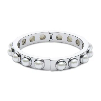 Lele Sadoughi Women's Bubble Hinged Cuff In Silver In Metallic