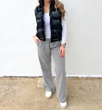 Pretty Garbage Happy Days Gingham Pants In Black In Gray