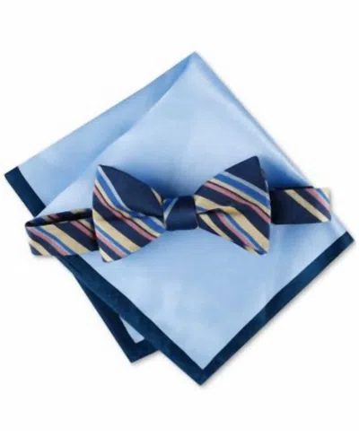 Tommy Hilfiger Men's Stripe Bow Tie In Navy In Multi