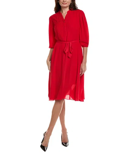 Nanette Lepore Nm2f136n9 Short Pleated A Line Cocktail Knee Length Dress In Red