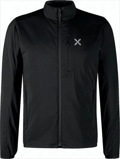 Montura Lightweight High Collar Black Jacket With Minimalist Design In Black