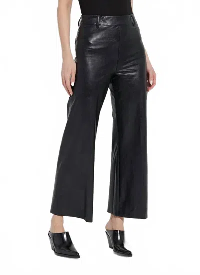 Lyssé High Waist Vegan Leather Wide Leg Pants In Kohl Black In Multi