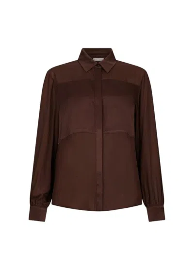 Liu •jo Liu Jo Crepe De Chine Blouse In Brown