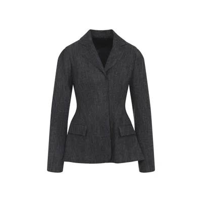 Alberta Ferretti Tailored Jacket With Flap Pockets And Lapel In Black