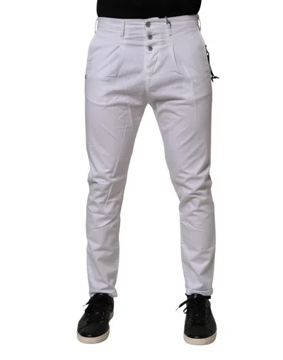 Pre-owned Daniele Alessandrini Cotton Stretch Slim Fit Blue Men's Jeans () In White