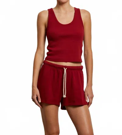 Perfectwhitetee Layla French Terry Sweat Shorts In Maple In Brown