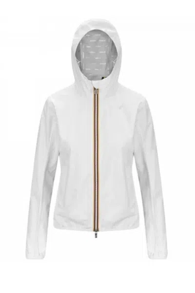 K-way Fitted Lightweight Jacket With Zip-up Front In White