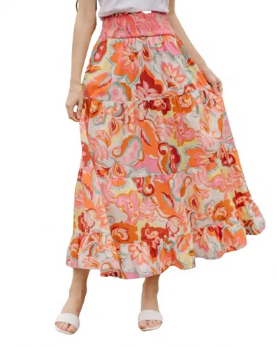 Love The Label Luele Skirt In Chara Print In Multi